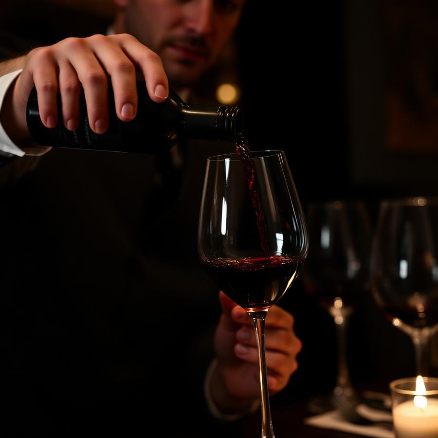Sommelier mit Rotwein